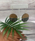 Olive Green Wood Hypoallergenic Earrings