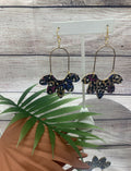 Cheetah Cork and Brass Hypoallergenic Earrings