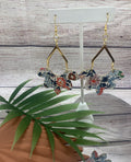 Floral Cork and Brass Hypoallergenic Earrings