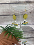 Sunny Yellow Acrylic & Wood Hypoallergenic Earrings