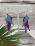 Tiered Faux Leather Hypoallergenic Earrings