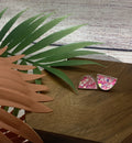 Pink & White Glitter Stud Hypoallergenic Earrings